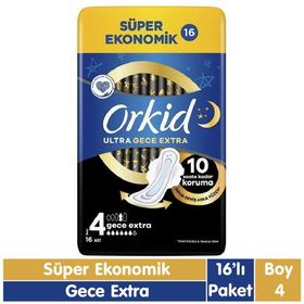 Orkid Ultra Gece Extra (Boy 4) Gece Extra 16 Adet Hijyenik Ped