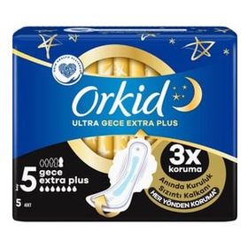 Orkid Ultra Gece Extra Plus Boy 5 5'li Hijyenik Ped