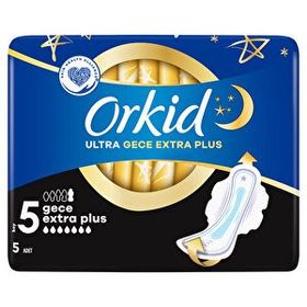 Orkid Ultra Gece Extra Plus Boy 5 5'li Hijyenik Ped