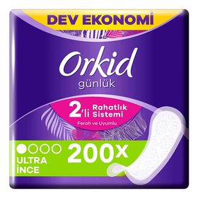 Orkid Ultra İnce 2'li rahatlık sistemi 200'lü Günlük Ped