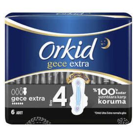 Orkid Ultra Platinum Gece Extra Tekli 6'li Ped