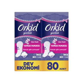 Orkid Yaprak Pamuksu Deofresh Süper Eko 80'li Ped