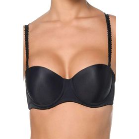 Orkide 2550 Siyah Straplez Dolgusuz C-D Cup Kadın Sütyen