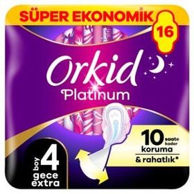 Orkide Platinum Normal Dörtlü Paket 16'lı Kadın Pedi