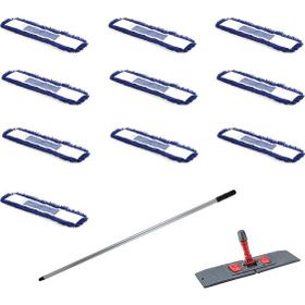 Orlon Mavi Statik Toz Mop Takımı 50 cm- 10 Adet Mop + Mop Tutucu + Sap