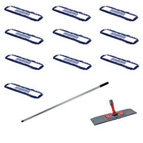 Orlon Mavi Statik Toz Mop Takımı 50 cm- 10 Adet Mop + Mop Tutucu + Sap