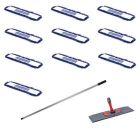 Orlon Mavi Statik Toz Mop Takımı 50 cm- 10 Adet Mop + Mop Tutucu + Sap