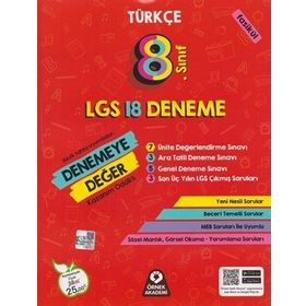 Örnek Akademi Yayınları 8. Sınıf LGS Türkçe Denemeye Değer 18 Deneme