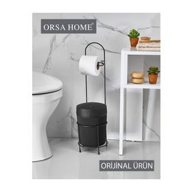 Orsa Home 980 Siyah Yuvarlak Kovalı Wc Kağıtlık