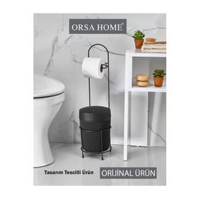 Orsa Home 980 Siyah Yuvarlak Kovalı Wc Kağıtlık