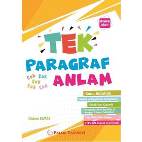 Ortaokul Düzeyi Tek Paragraf Anlam Konu Anlatımı Ters Yüz Yaprak Test İlaveli-Palme Yayınları