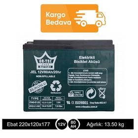 Ortec 12 V 80 Ah Elektrikli Bisikletler İçin Jel Akü