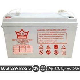 Ortec 12V 100 Ah Jel Akü