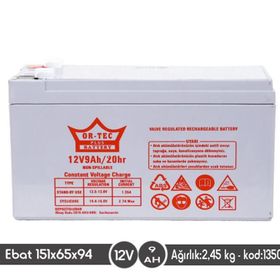 Ortec 12V 9Ah Bakımsız Kuru Akü