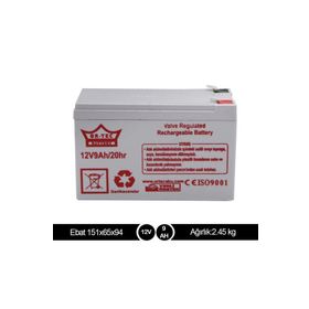 Ortec 12V 9Ah Bakımsız Kuru Akü