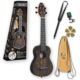 Ortega K2SS Orange Kaleidoscope Keiki Sopranino Ukulele Seti