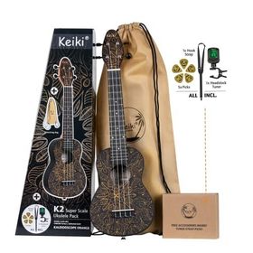 Ortega K2SS Orange Kaleidoscope Keiki Sopranino Ukulele Seti