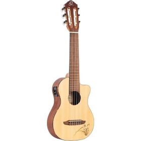 Ortega RGL5CE Laser Engraved Motif Elektro Klasik Travel Gitar