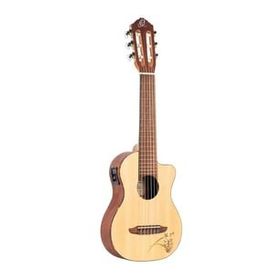 Ortega RGL5CE Laser Engraved Motif Elektro Klasik Travel Gitar
