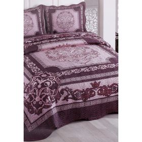 Örtüm Bella Mor Çift Kişilik Kapitone Yatak Örtüsü Takımı