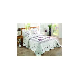 Örtüm Flower Lila Çift Kişilik Yatak Örtüsü