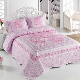 Örtüm Jaden Pembe Çift Kişilik Yatak Örtüsü