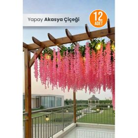 Orvila Yapay Akasya Çiçeği Sarkıt Süsleme Söz Nişan 3 Dallı 12 Adet Pembe Konsept Demeti Söz Malzemeleri