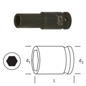Osaka 1/2 19 mm Kısa Siyah Lokma