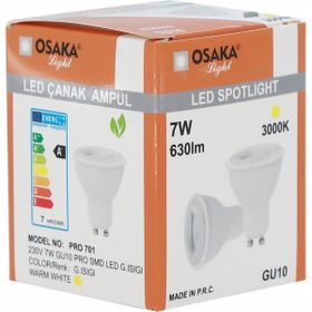 Osaka Light GU-10 7 watt 50 watt PRO SMD Günışığı Led Ampül