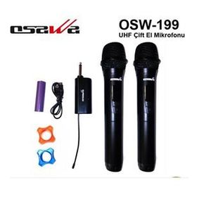 Osawa OSW-199 Şarjlı Telsiz Kablosuz Çift El Mikrofon