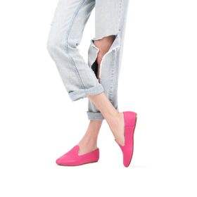 Osay LA FUCHSIA Deri Fuşya Kadın Loafer