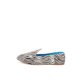 Osay LA ZEBRA Deri Siyah Beyaz Kadın Loafer