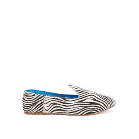 Osay LA ZEBRA Deri Siyah Beyaz Kadın Loafer