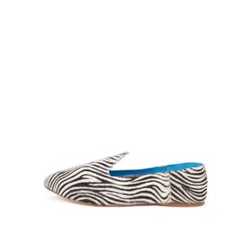 Osay LA ZEBRA Deri Siyah Beyaz Kadın Loafer