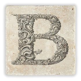 Oscar Stone Decor B Harfi Doğaltaş Bardak Altlığı