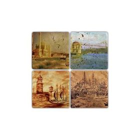 Oscar Stone Decor BA104 İstanbul 6 Taş Bardak Altlığı