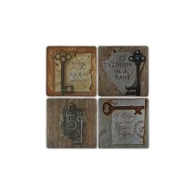 Oscar Stone Decor BA132 Old Keys Taş Bardak Altlığı