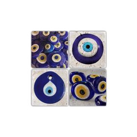 Oscar Stone Decor BA135 Nazar 2 Taş Bardak Altlığı