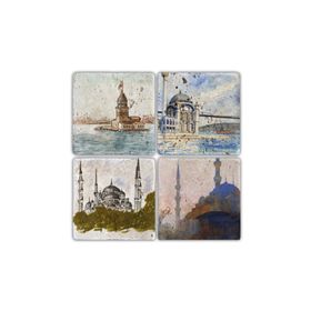 Oscar Stone Decor BA145 İstanbul 7 Taş Bardak Altlığı