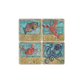 Oscar Stone Decor BA290 Mosaic Animal Taş Bardak Altlığı