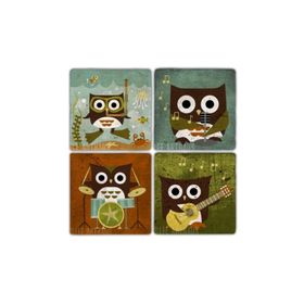 Oscar Stone Decor BA323 Musician Owl Taş Bardak Altlığı