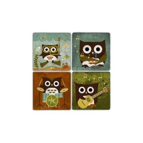 Oscar Stone Decor BA323 Musician Owl Taş Bardak Altlığı