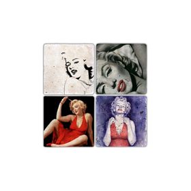 Oscar Stone Decor BA336 Red Marilyn Taş Bardak Altlığı