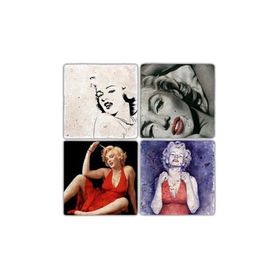 Oscar Stone Decor BA336 Red Marilyn Taş Bardak Altlığı