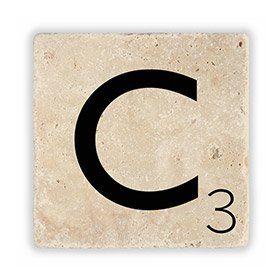 Oscar Stone Decor C3 Harfi Doğaltaş Bardak Altlığı