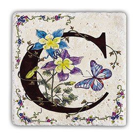 Oscar Stone Decor C3 Harfi Doğaltaş Bardak Altlığı