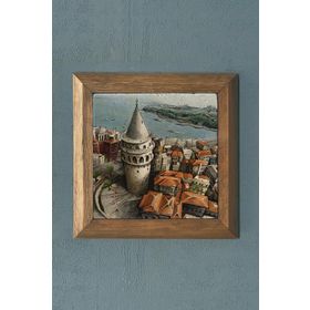 OSCAR STONE DECOR ÇERÇEVELİ DOĞALTAŞ TABLO - GALATA KULESİ