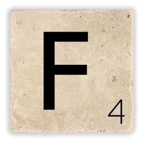 Oscar Stone Decor F Harfi Doğaltaş Bardak Altlığı