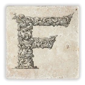 Oscar Stone Decor F Harfi Doğaltaş Bardak Altlığı
