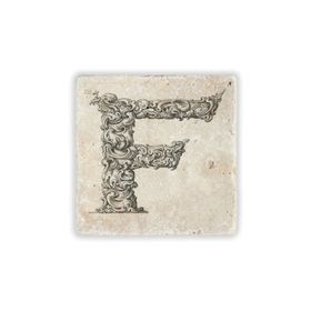 Oscar Stone Decor F Harfi Doğaltaş Bardak Altlığı